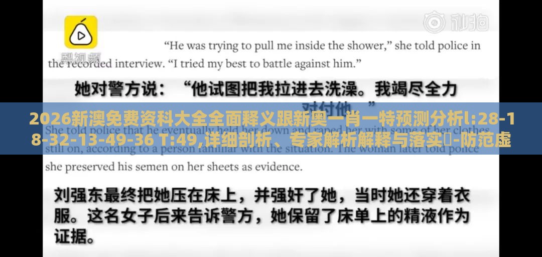 2026新澳免费资科大全全面释义跟新奥一肖一特预测分析l:28-18-32-13-49-36 T:49,详细剖析、专家解析解释与落实​-防范虚假的诱饵